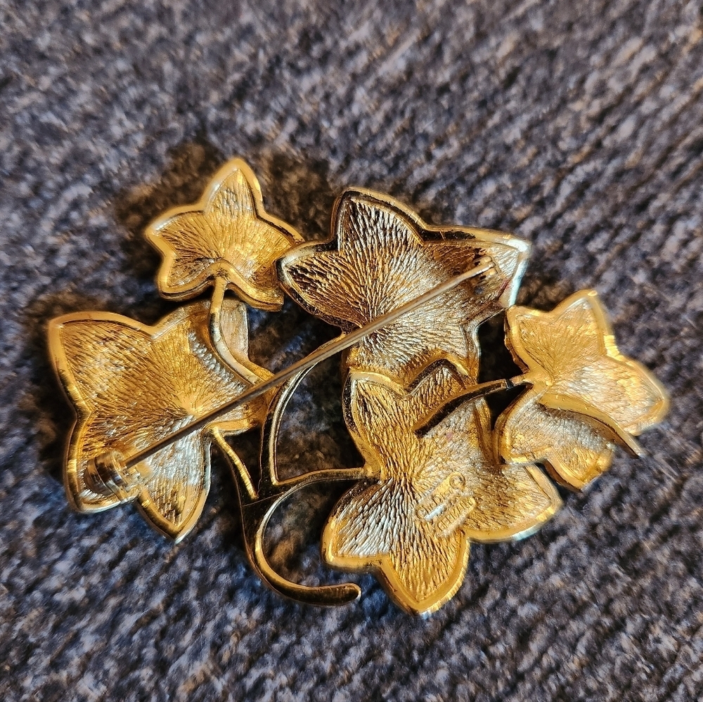 Christian Dior Vintage Gold Leaf Brooch Grosse - Picture 4 of 15